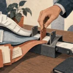 Una mano regola il passaggio di documenti tra processi aziendali, illustrazione sul controllo degli agenti AI.